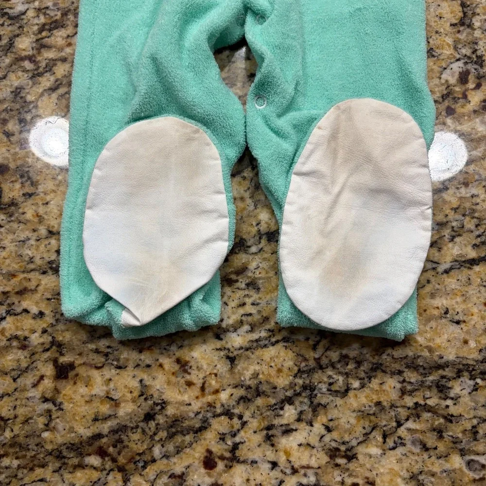 Vintage Bend n Stretch Winnie the Pooh Terry Cloth Footed Sleeper Seafoam Green